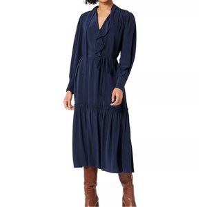 Joie Navy Roussel Silk Dress